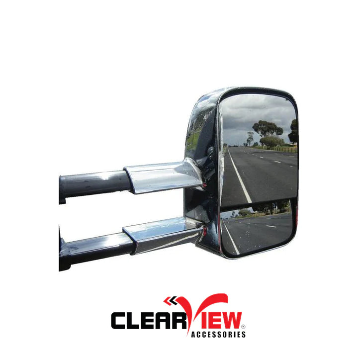 Clearview Towing Mirrors for Nissan Navara NP300 [Electric; Chrome]