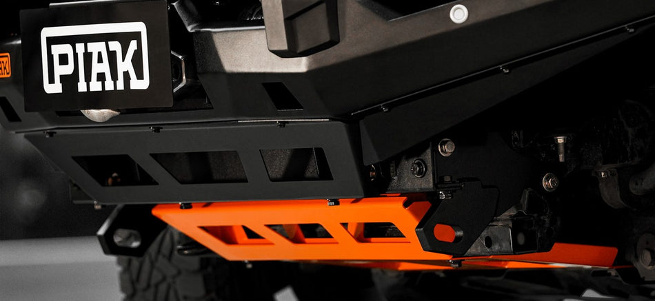 PIAK Elite Non-Loop Bullbar for Pajero Sport QF (Orange Tow Points, Orange Underbody Protection)