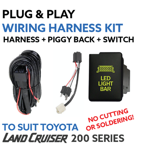 Toyota Landcruiser 200 Series (2008-2015) Plug and Play Lightbar Wiring Harness Kit