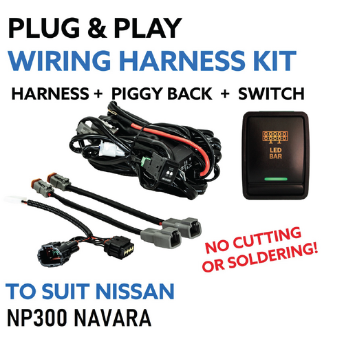 Plug & Play Driving Light Lightbar Wiring Harness for Nissan Navara NP300 / D23