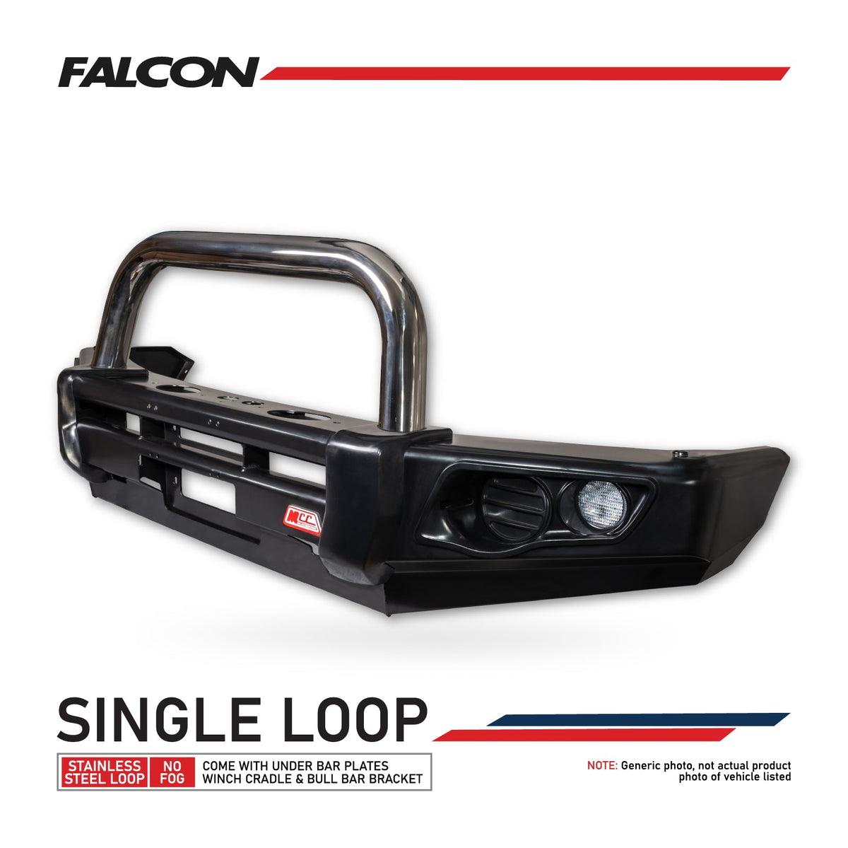 MCC Bullbar Falcon Steel Single Stainless Loop for GWM Cannon (2025-on)