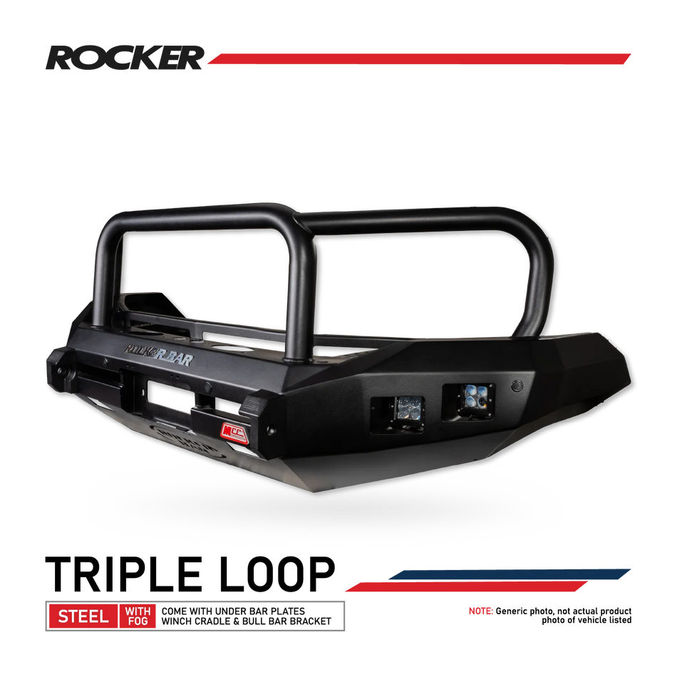 MCC Isuzu MUX 2025-On Facelift 078-02SQ Rocker Bull Bar Triple Loops Package