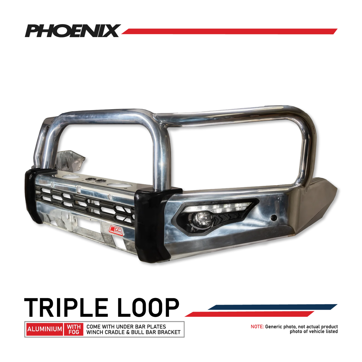 MCC 4x4 Alloy Phoenix Bullbar for JAC T9 (2025 on) - Triple Loops Package