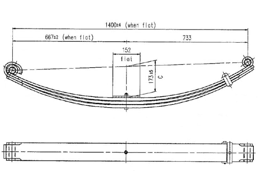 WCS Parabolic Leaf Spring for Freightliner Argosy 6T Axle (Front) [50.9kg]
