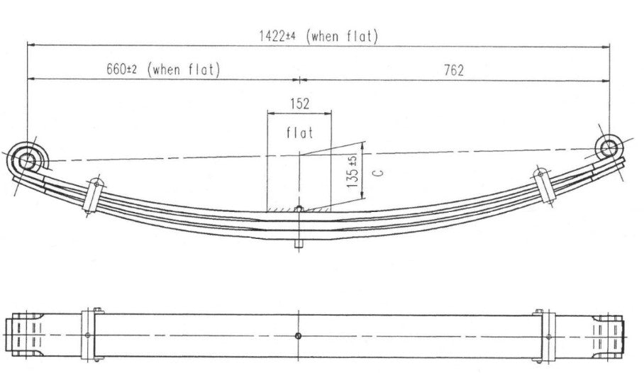 WCS Parabolic Leaf Spring for Freightliner Argosy Straight Pins (Front)