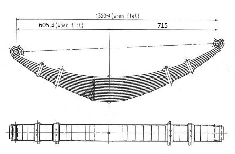 WCS Multileaf Spring (16 leaf, Slide Bush) for Ford Louisville (Steer)