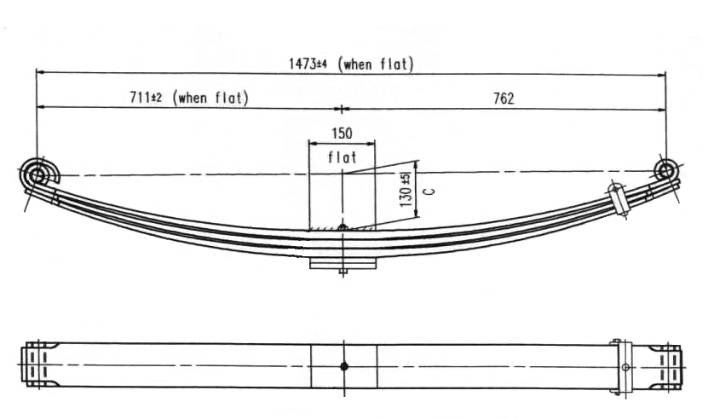 WCS Parabolic Leaf Spring for Ford Aeromax120 (Front)