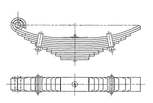 WCS Leaf Spring for Hendrickson/Mitsubishi FV Series TR380 Screw Type Pin (All Years) (Drive)