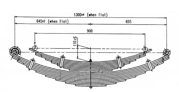 WCS Multileaf Spring for Hino FC4J Ranger Pro 5 & Pro 5Z/FD3H/W Superhawk/GD1J Ranger 7 & Pro 7 (Drive)