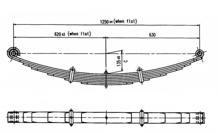 WCS Multileaf Spring for Hino Dutro (Front)