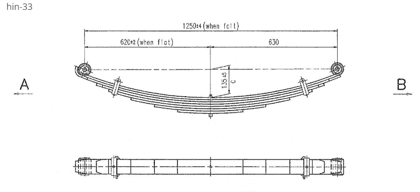 WCS Multileaf Spring (Bushes) for Hino Dutro (Front)