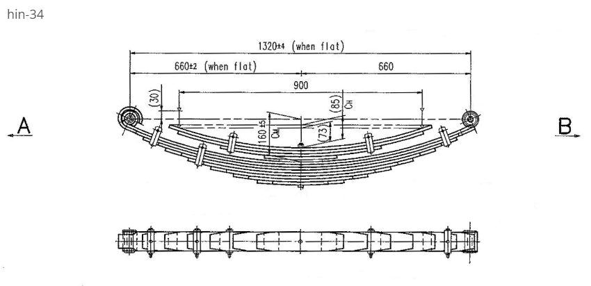 WCS Multileaf Spring (Bushes) for Hino Dutro (Rear)
