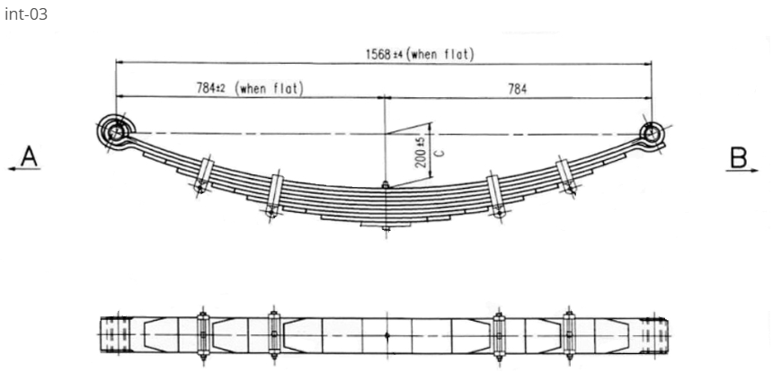 WCS Multileaf Spring (Screw Pins) for International ACCO E/S Line (Front Steer)