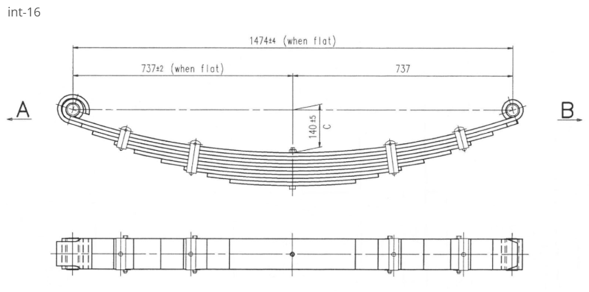 WCS Multileaf Spring Replacement for International ACCO D/E Series (Front)