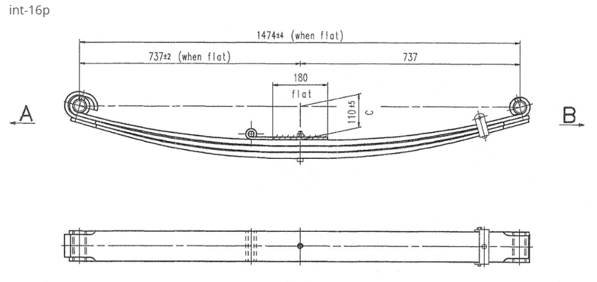 WCS Parabolic Leaf Spring for International ACCO D/E Series (Front Steer)