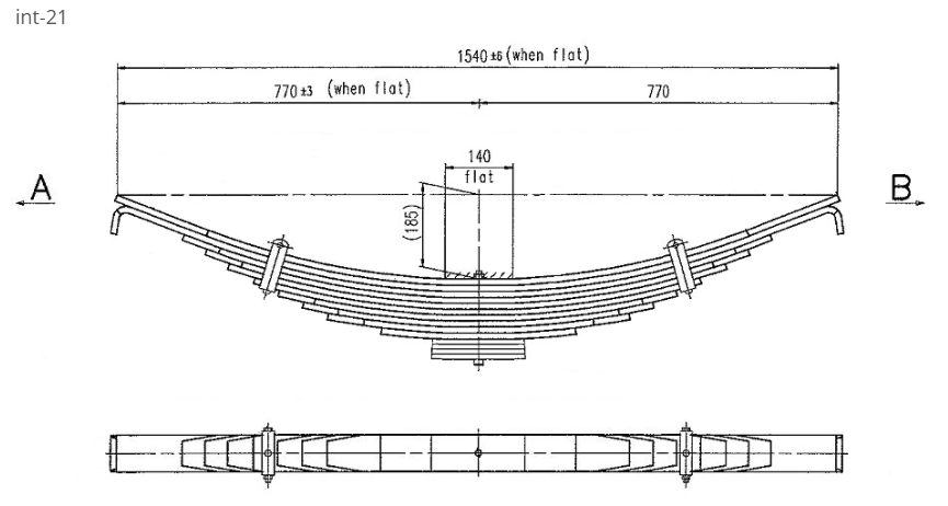 WCS Multileaf Spring for International with Single Axle Steel Spring (Rear)