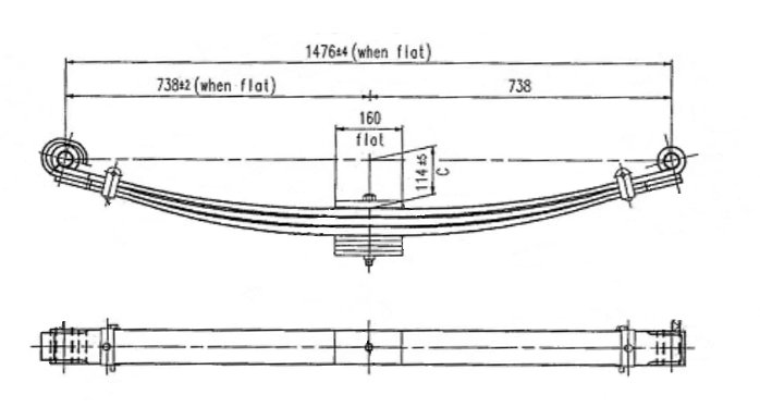 WCS Parabolic Leaf Spring for Isuzu FTR (Front)
