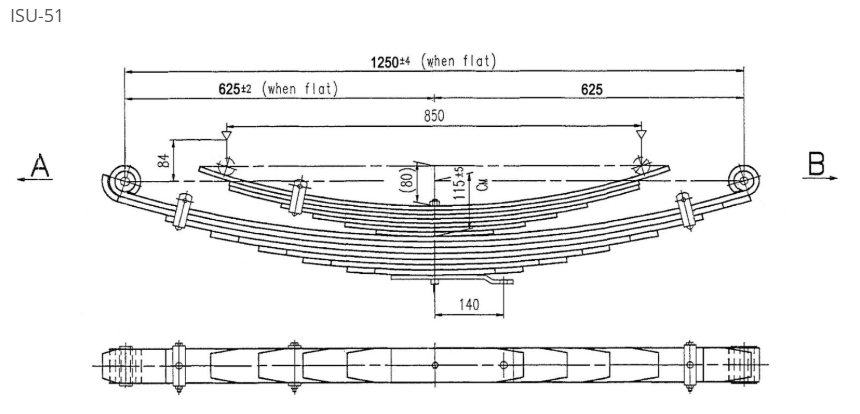 WCS Multileaf Spring for Isuzu NPR66 (1994 on) (Rear Drive)