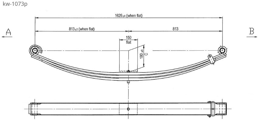 WCS Parabolic Leaf Spring for Kenworth K100 [6T Front Axle] (Front Steer)