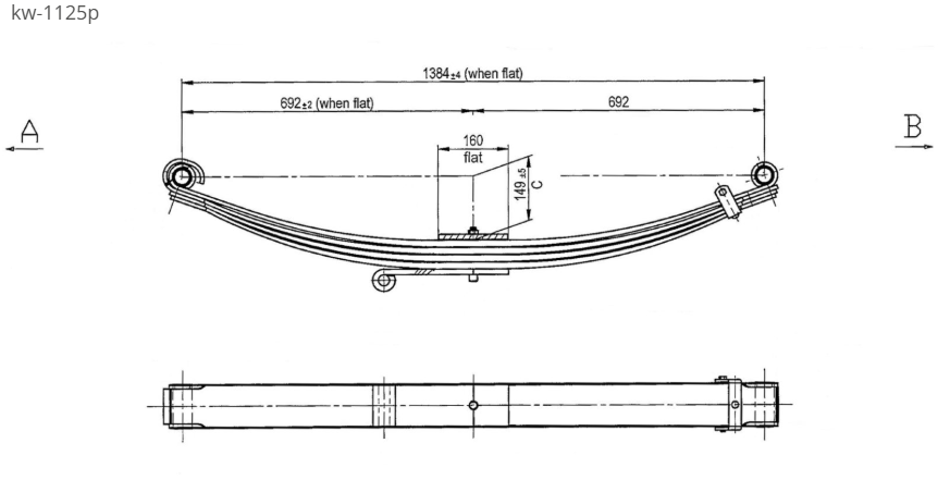 WCS Parabolic Leaf Spring for Kenworth (Front Steer)