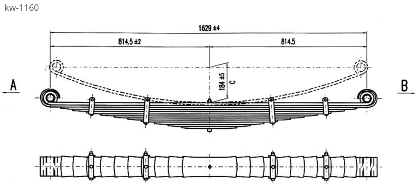 WCS Multileaf Spring for Kenworth K100 [6T Front Axle] (Front Steer)