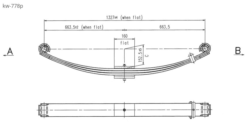 WCS Parabolic Leaf Spring for Kenworth K100CR 5.4T (All Years) (Front)