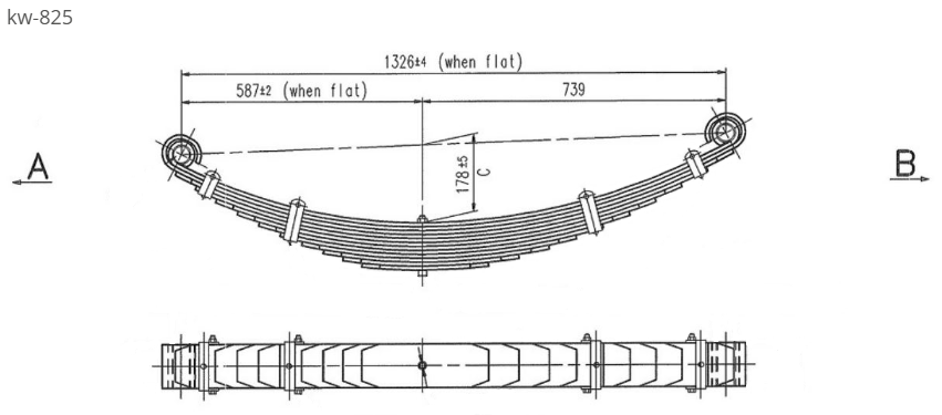 WCS Multileaf Spring for Kenworth SAR 5.4T (All Years) (Front)