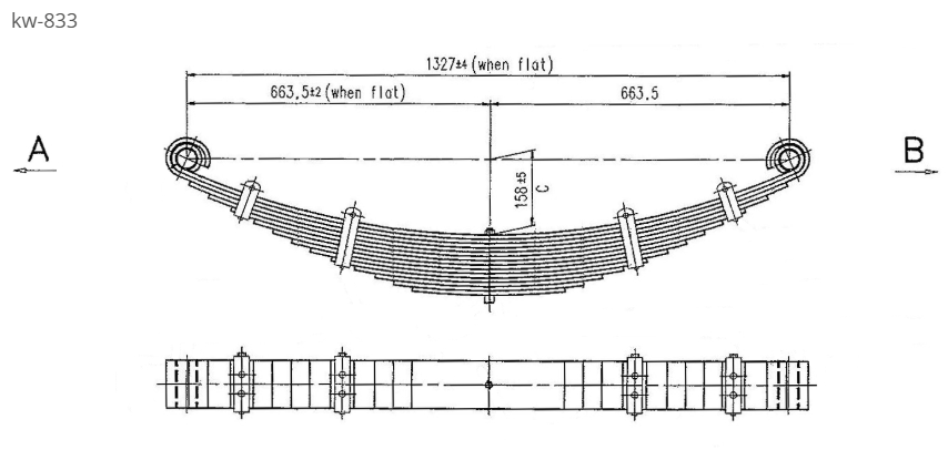 WCS Multileaf Spring [14 leaf] for Kenworth K100CR (Steer)
