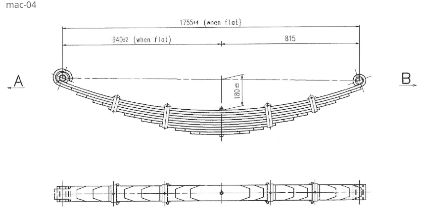 WCS Multileaf Spring for Mack R600/Valueliner (All Years) (Front)