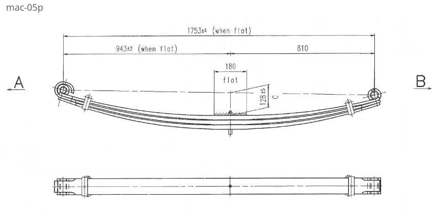 WCS Parabolic Leaf Spring for Mack CHR-Parabolic (All Years) (Front)