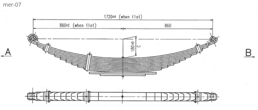 WCS Multileaf Spring for Mercedes-Benz 2222 (Front)