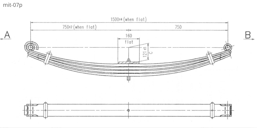 WCS Parabolic Leaf Spring for Mitsubishi FV458/FS52(Front)