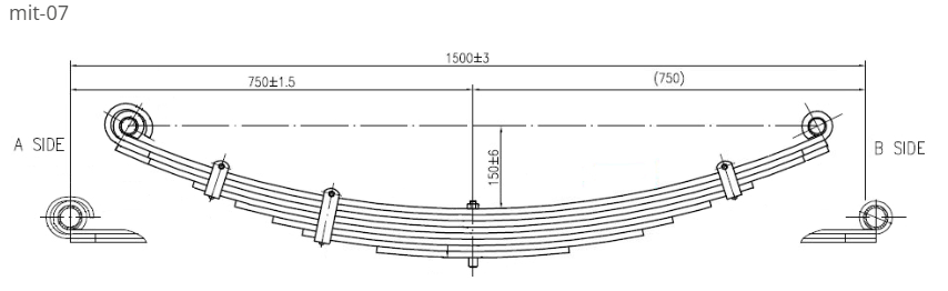 WCS Multileaf Spring for Mitsubishi FP418/FS427/FS428/FS52J Twin Steer (Front)