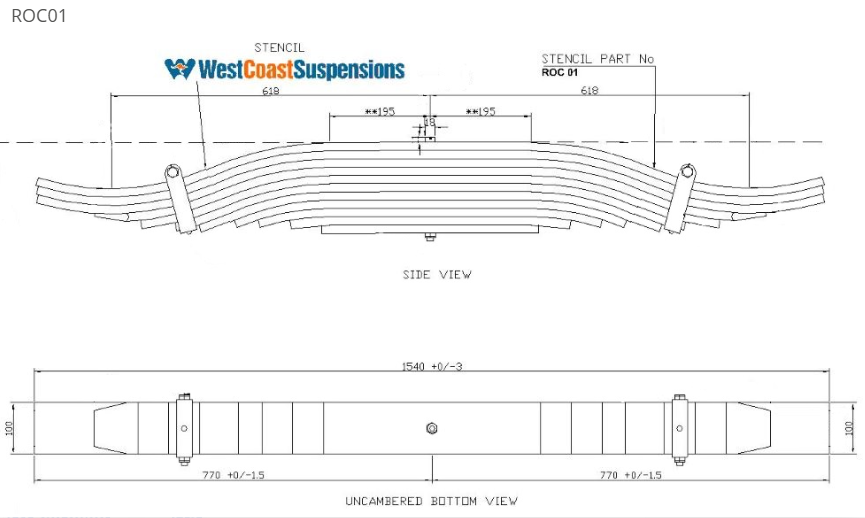 WCS Multileaf Spring for Rockwell AC6S (All Years) (Rear)
