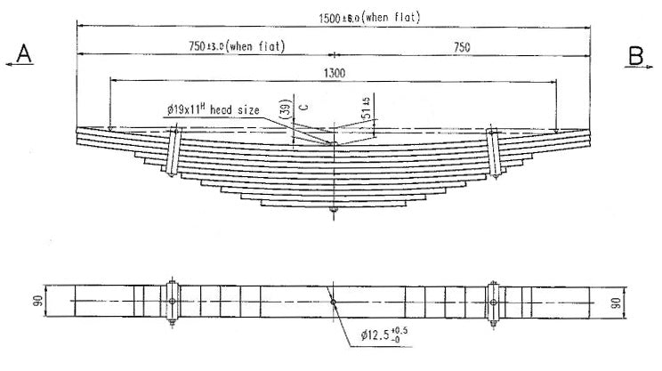 WCS Multileaf Spring for Rockwell AC6P (All Years) (Rear)