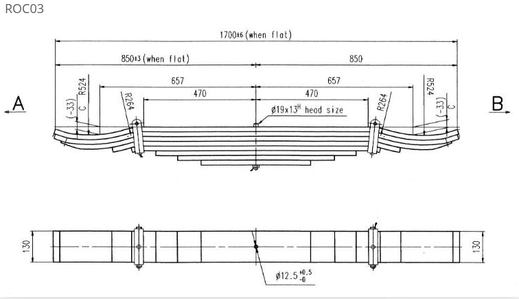 WCS Multileaf Spring for Rockwell AC6T (All Years) (Rear)