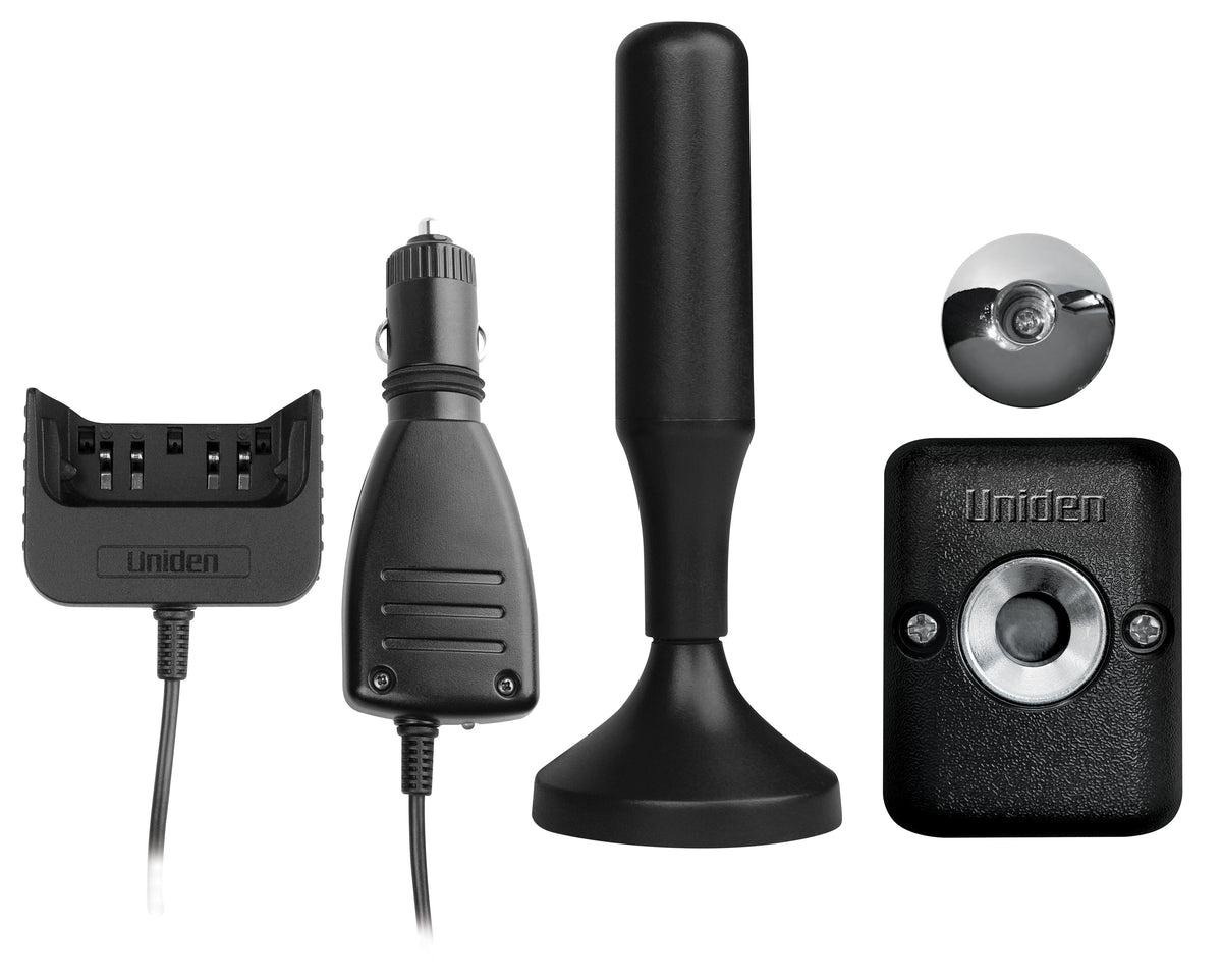 Uniden ACCX50 car kit with cradle, car adapter, antenna and mic mount