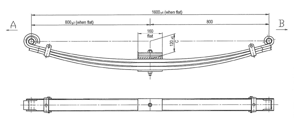 WCS Parabolic Leaf Spring for Isuzu FYH [Front]