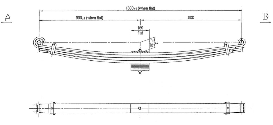 WCS Parabolic Leaf Spring for Isuzu Giga 385 CXZ/CXY/425 EXY (All Years) (Front)