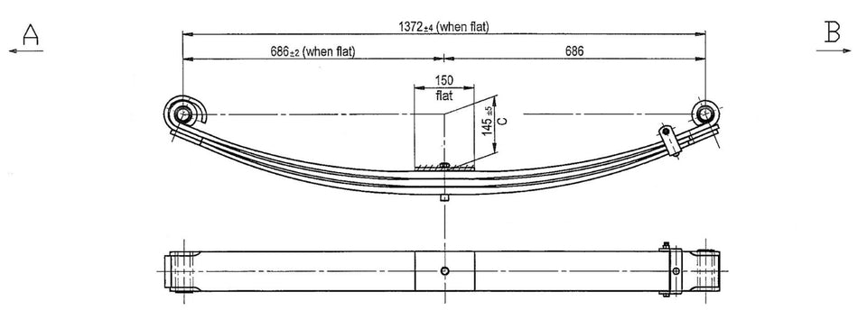 WCS Parabolic Leaf Spring for Kenworth T900/T950 (Front Steer)