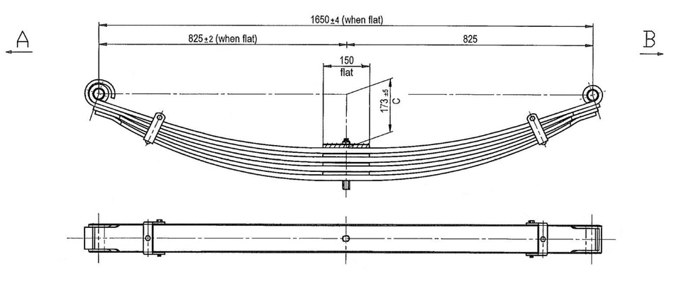 WCS Parabolic Leaf Spring for Mitsubishi Fuso FP54 (Front)