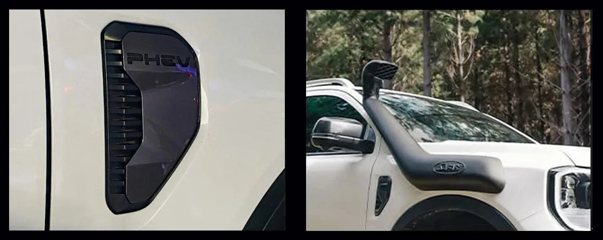 Safari V-SPEC snorkel SS987HFG fitted to a Ford Ranger P703 PHEV