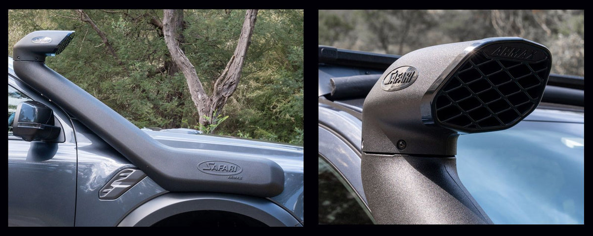 Safari ARMAX snorkel SS988HP air ram detail on Ford Ranger Raptor