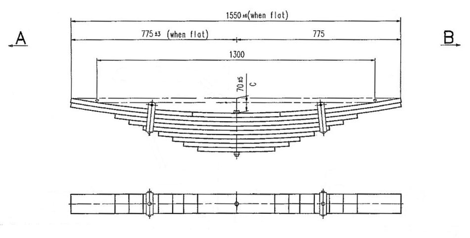 WCS Multileaf Spring for Hino / Nissan UD CGB450 (All Years) (Rear)