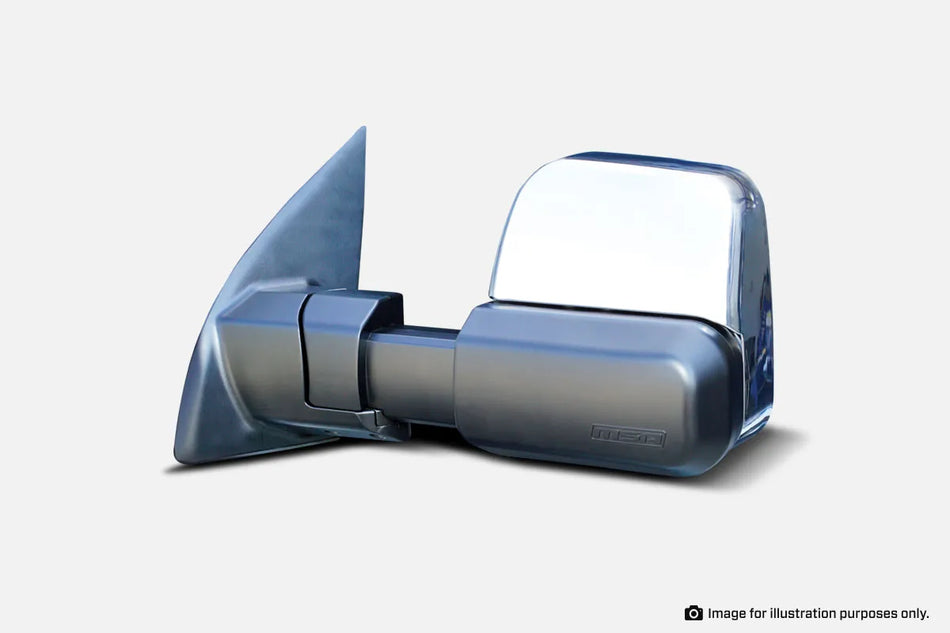 MSA Towing Mirrors for Isuzu D-Max (09/2020-On) & MU-X (07/2021-on) - Chrome + Electric + Blind Spot + Monitoring
