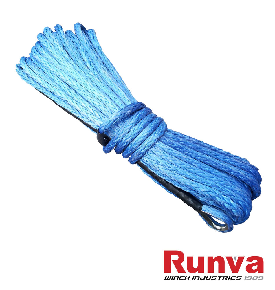 Runva Synthetic Winch Rope - Blue (30m x 10mm)